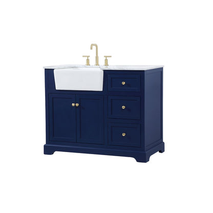 42 inch Single bathroom vanity in blue