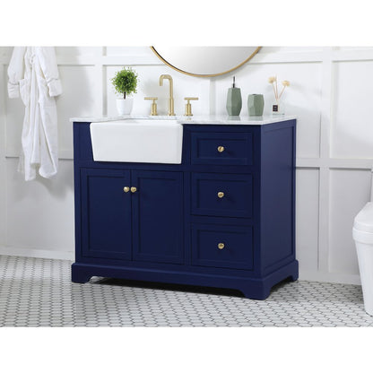 42 inch Single bathroom vanity in blue