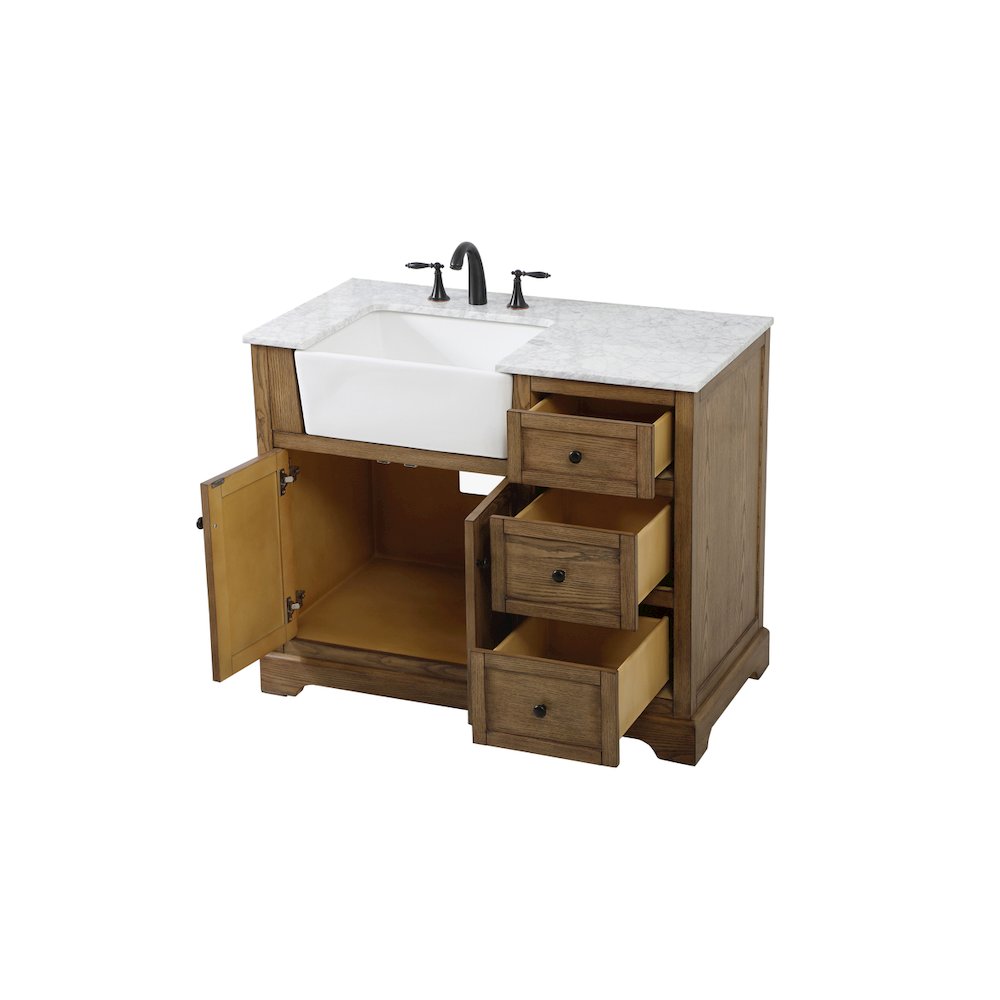 42 inch Single bathroom vanity in driftwood
