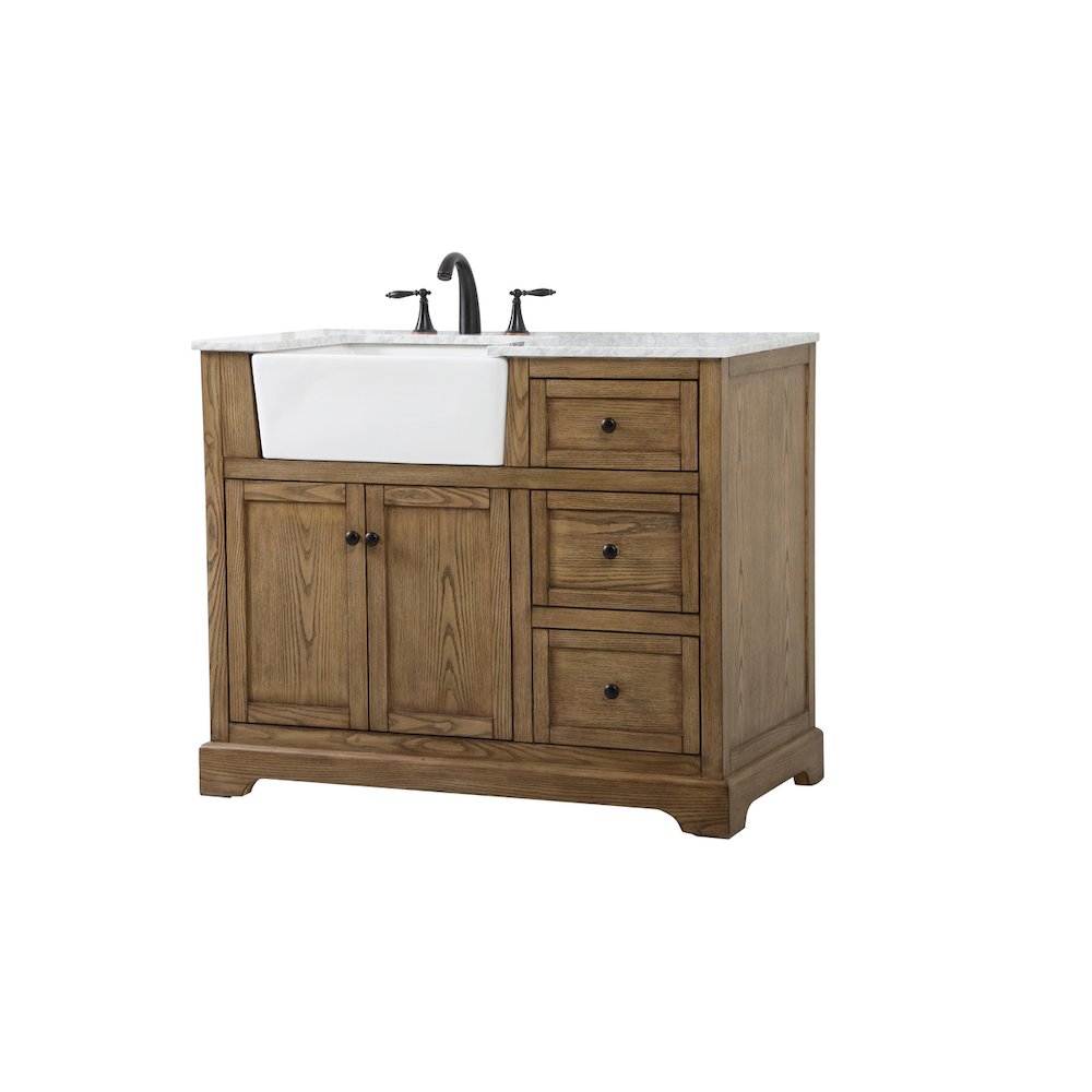 42 inch Single bathroom vanity in driftwood
