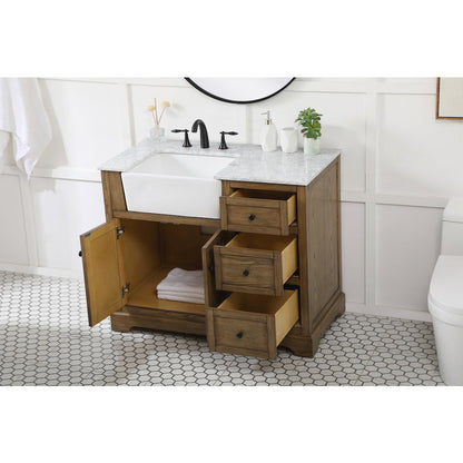 42 inch Single bathroom vanity in driftwood