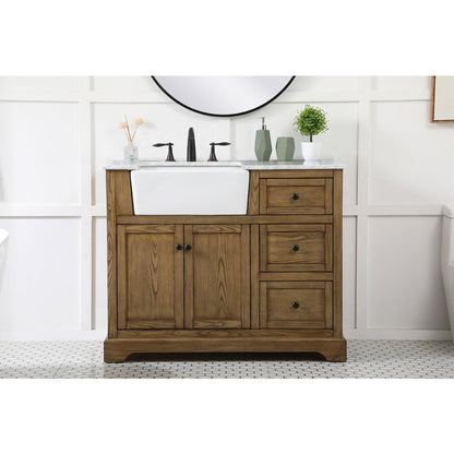 42 inch Single bathroom vanity in driftwood