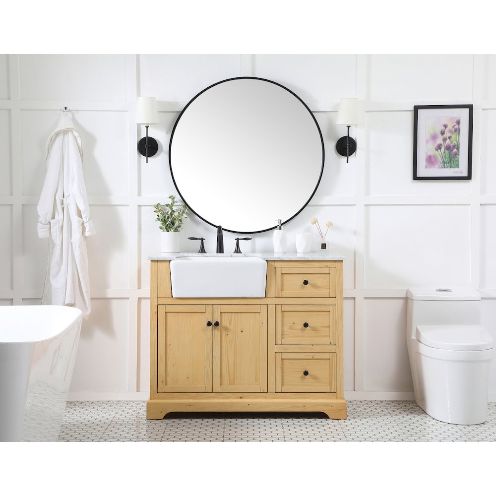 42 inch Single bathroom vanity in natural wood