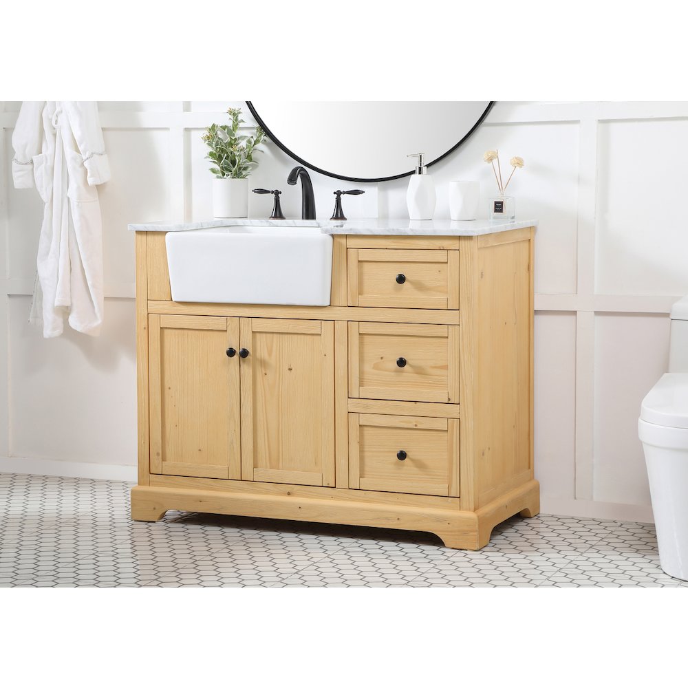 42 inch Single bathroom vanity in natural wood
