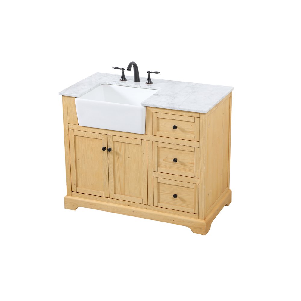 42 inch Single bathroom vanity in natural wood