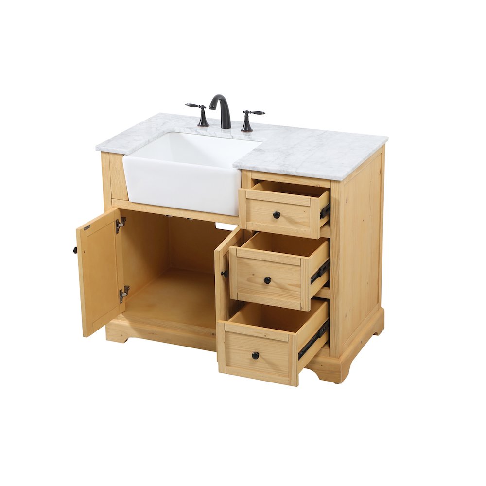 42 inch Single bathroom vanity in natural wood