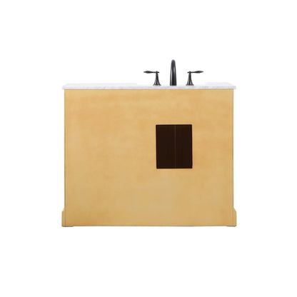 42 inch Single bathroom vanity in natural wood