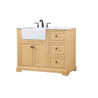 42 inch Single bathroom vanity in natural wood