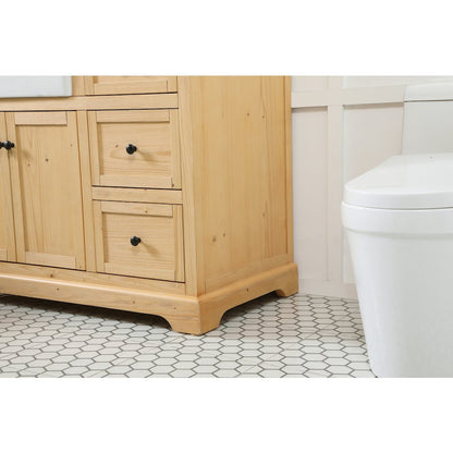 42 inch Single bathroom vanity in natural wood