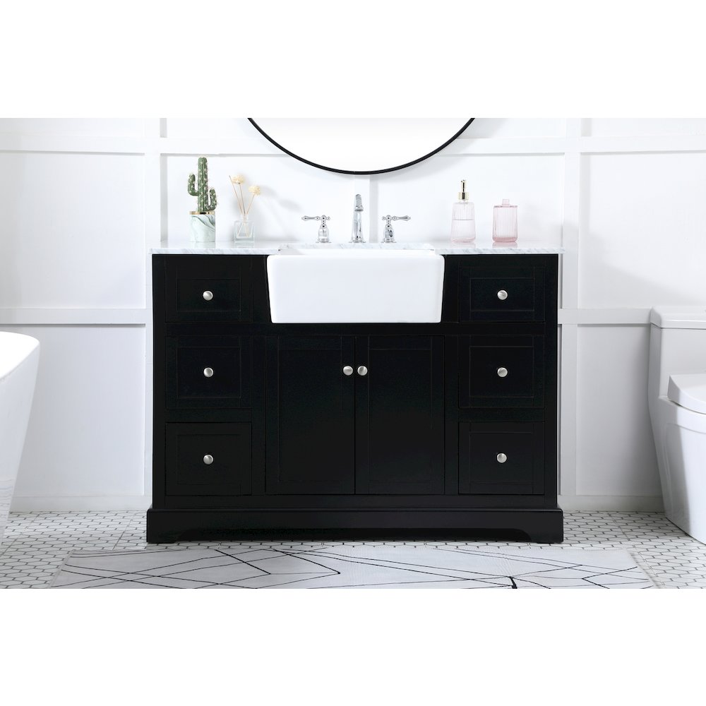 48 inch Single bathroom vanity in black
