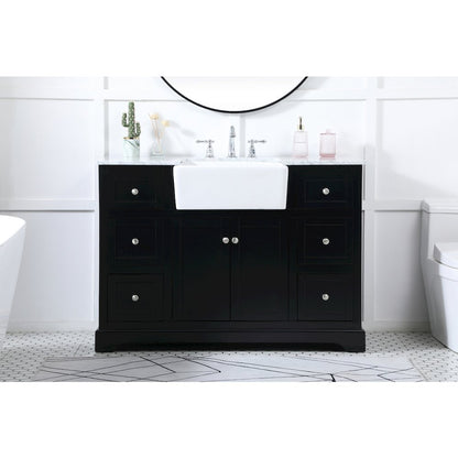 48 inch Single bathroom vanity in black