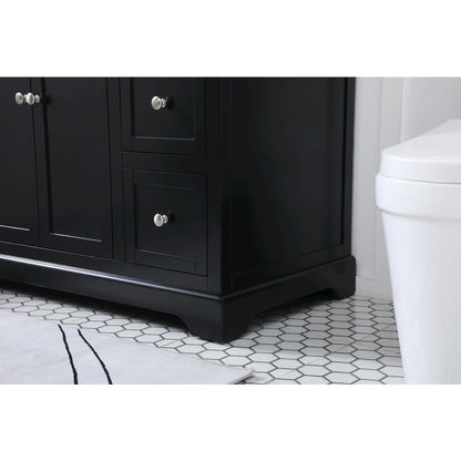 48 inch Single bathroom vanity in black