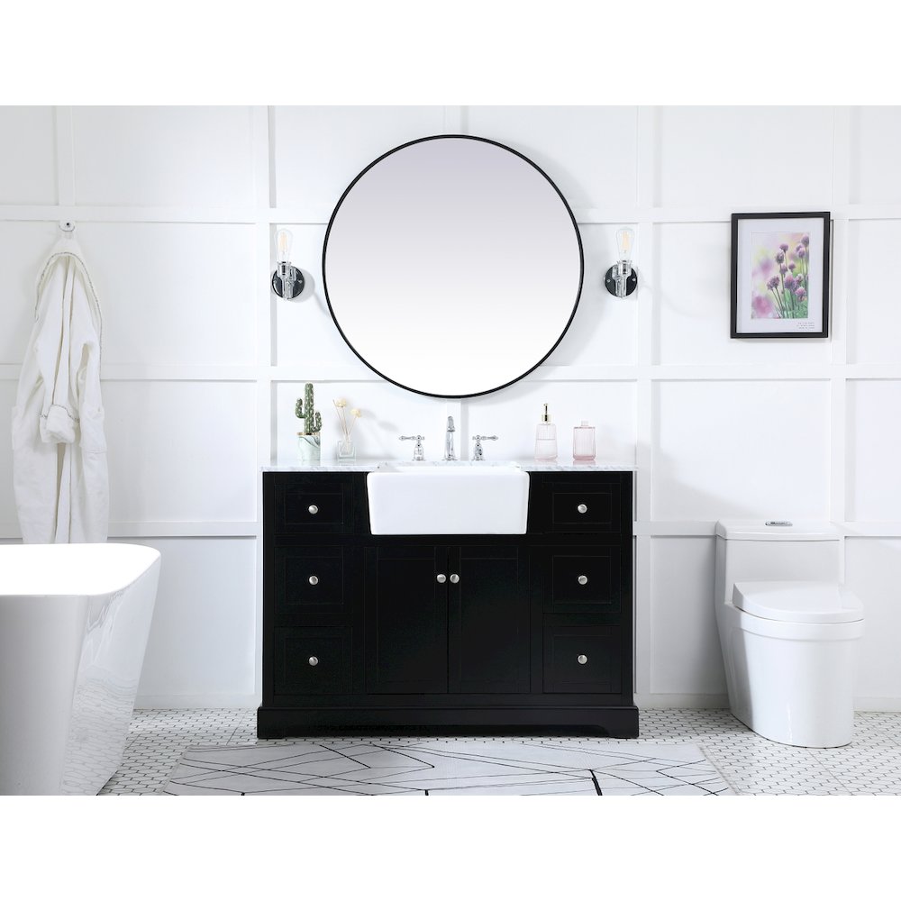 48 inch Single bathroom vanity in black