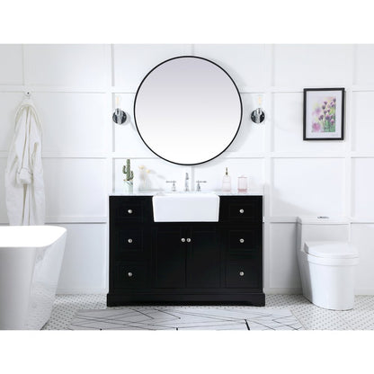 48 inch Single bathroom vanity in black