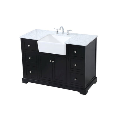 48 inch Single bathroom vanity in black