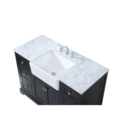 48 inch Single bathroom vanity in black