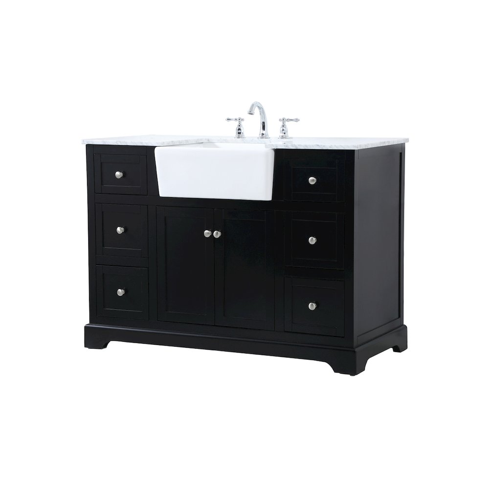 48 inch Single bathroom vanity in black