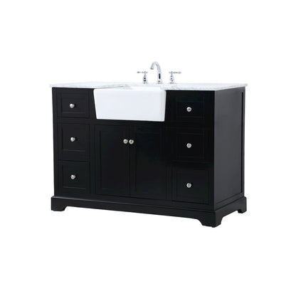 48 inch Single bathroom vanity in black