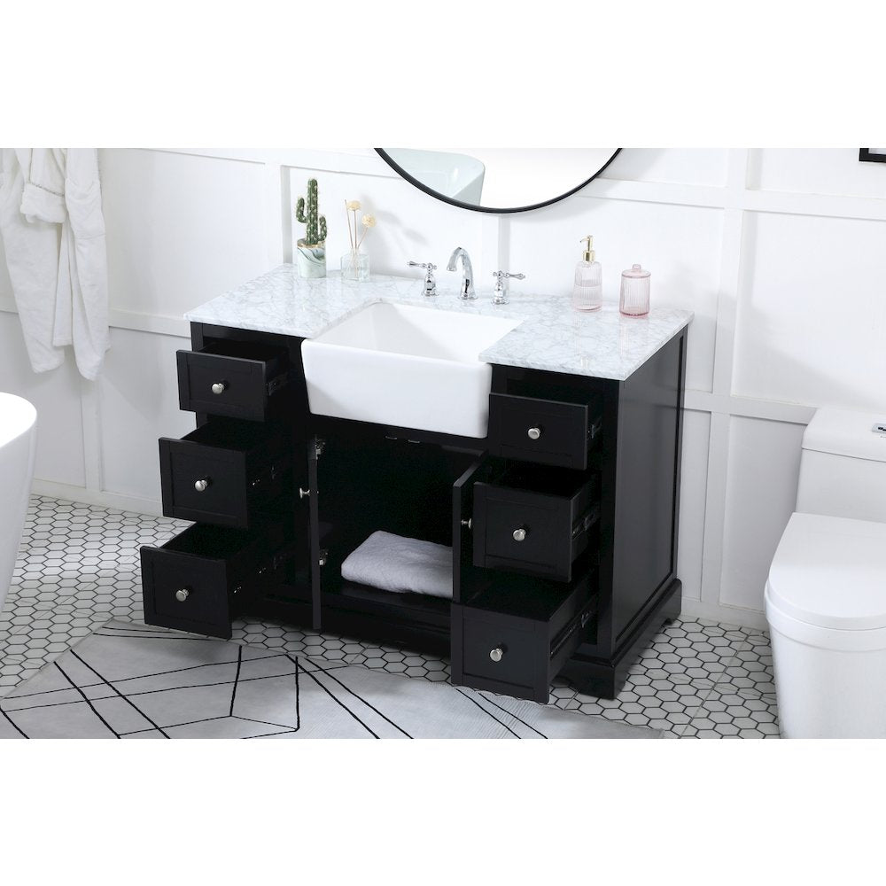 48 inch Single bathroom vanity in black