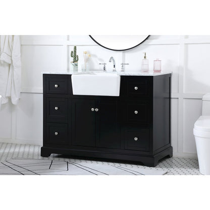 48 inch Single bathroom vanity in black