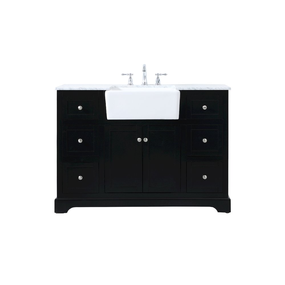 48 inch Single bathroom vanity in black