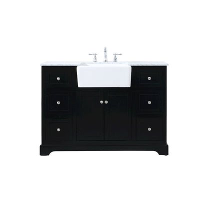 48 inch Single bathroom vanity in black