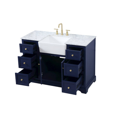 48 inch Single bathroom vanity in blue
