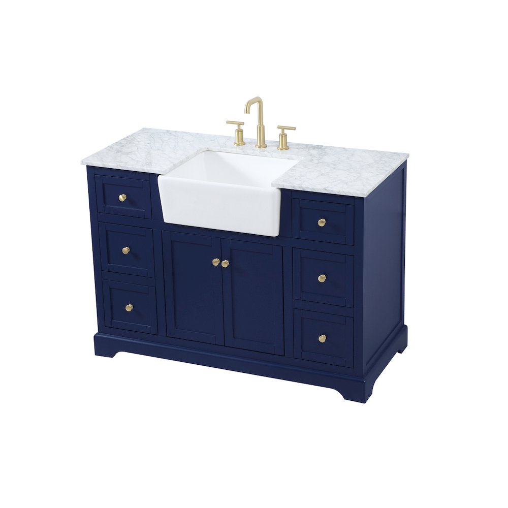 48 inch Single bathroom vanity in blue