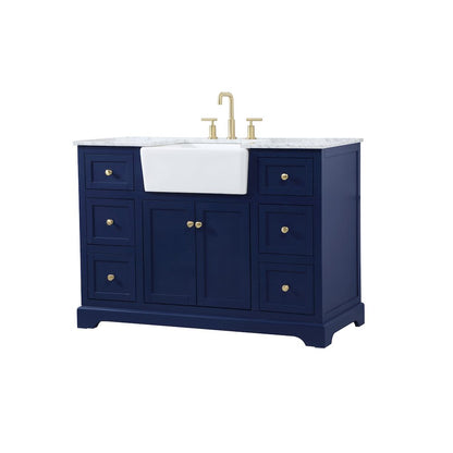48 inch Single bathroom vanity in blue