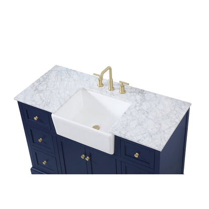 48 inch Single bathroom vanity in blue