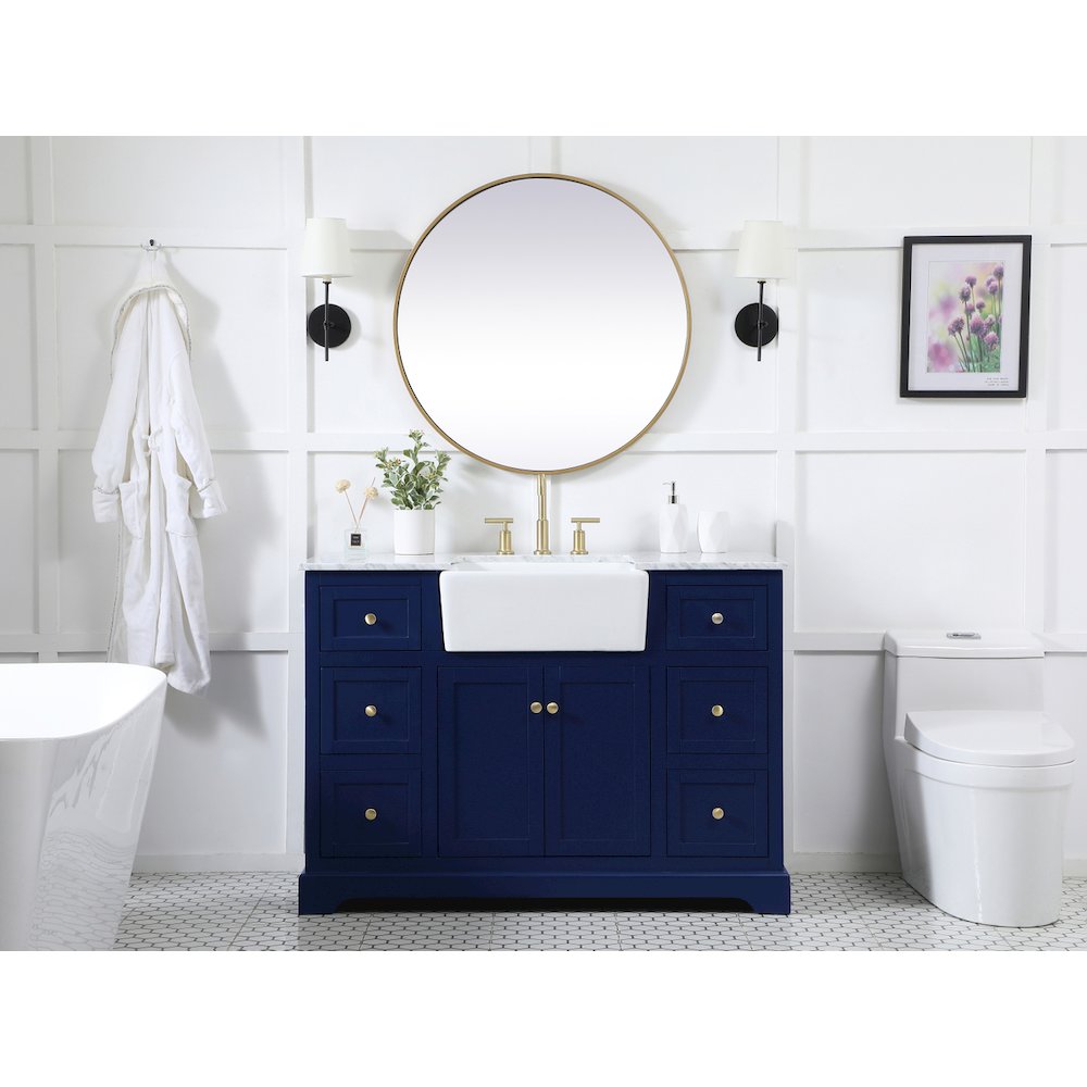 48 inch Single bathroom vanity in blue