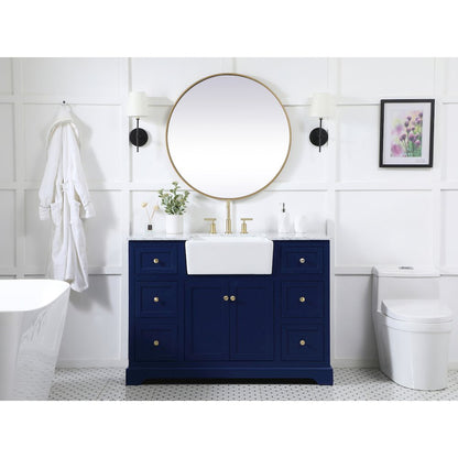 48 inch Single bathroom vanity in blue