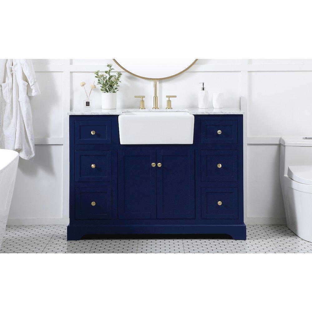 48 inch Single bathroom vanity in blue