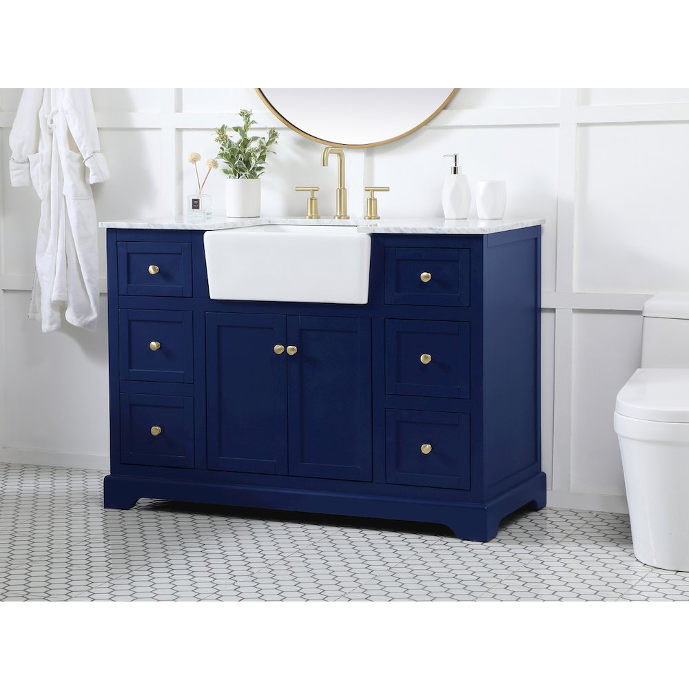 48 inch Single bathroom vanity in blue