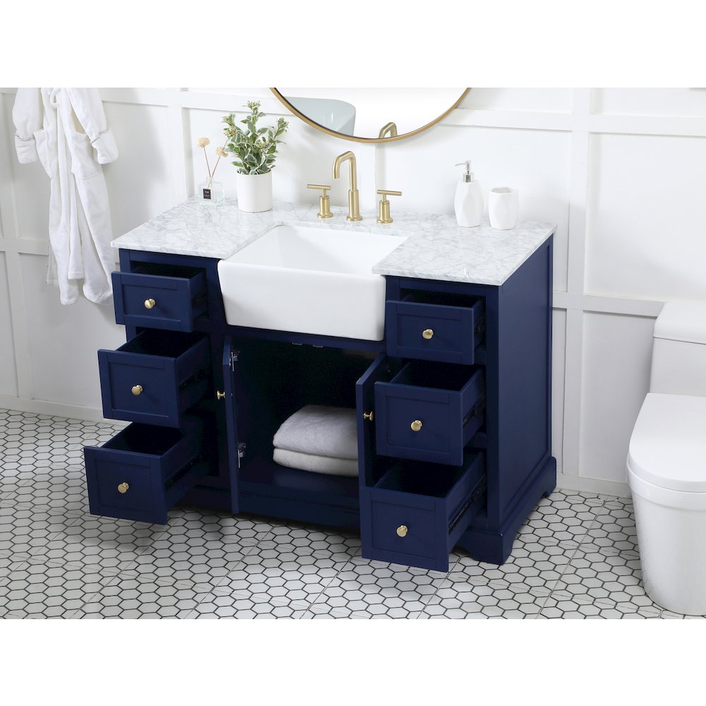 48 inch Single bathroom vanity in blue