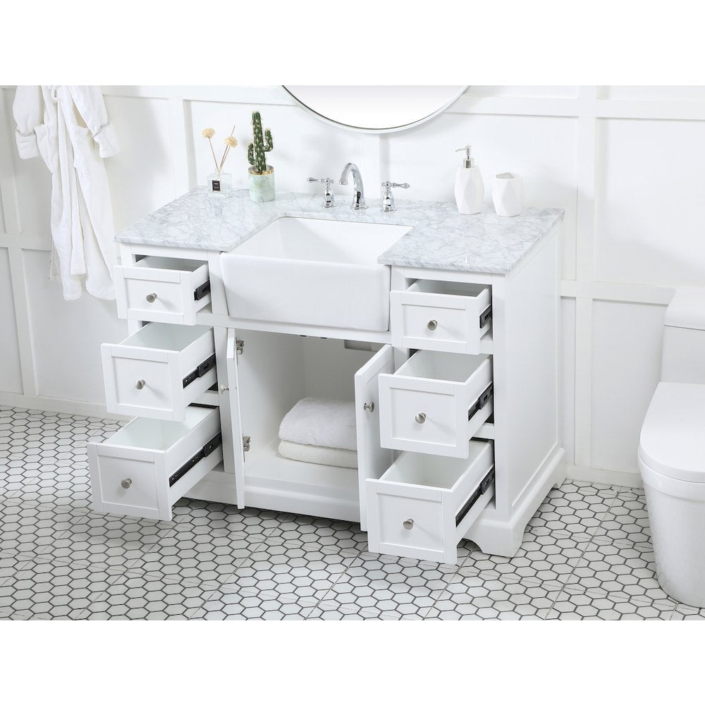 48 inch Single bathroom vanity in white