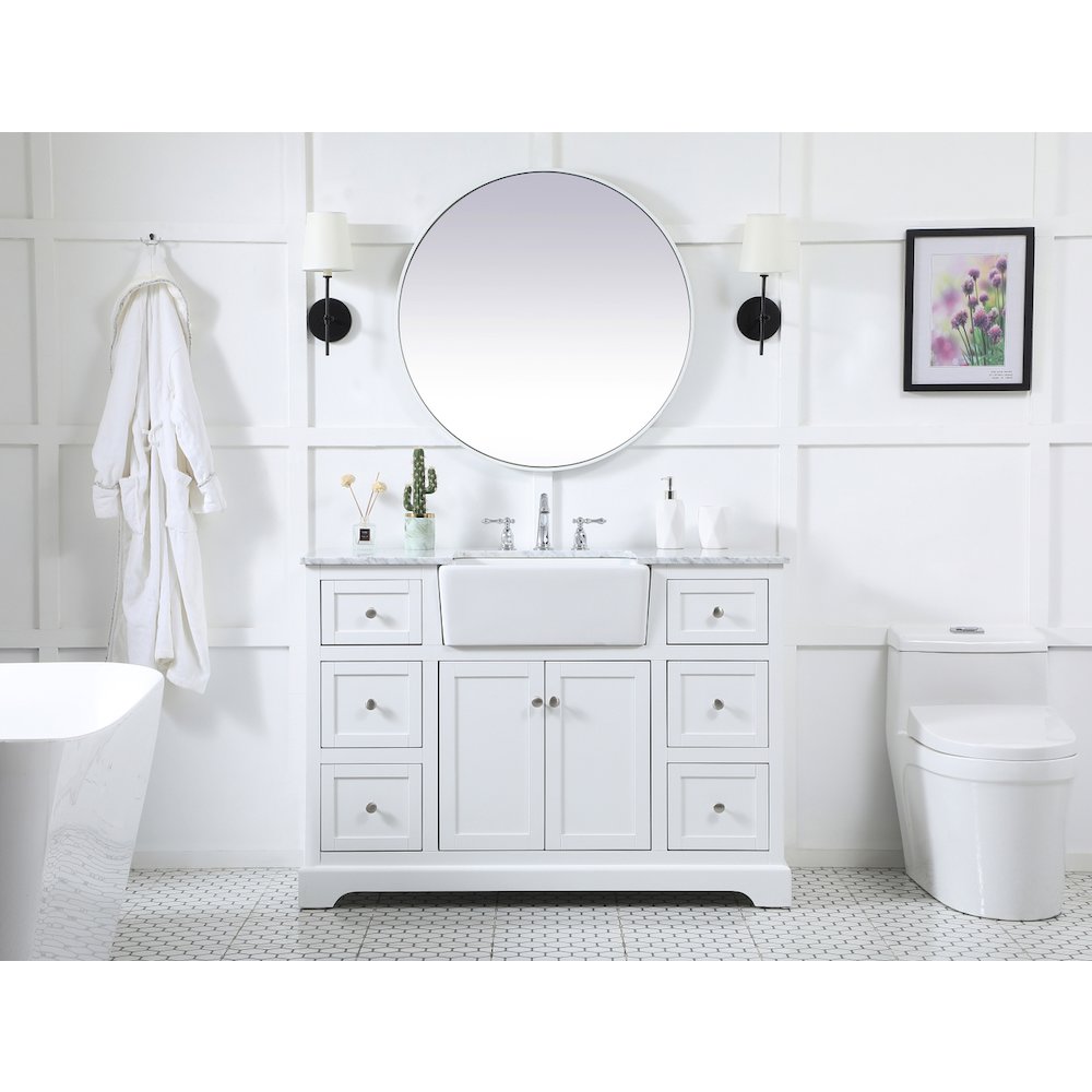48 inch Single bathroom vanity in white