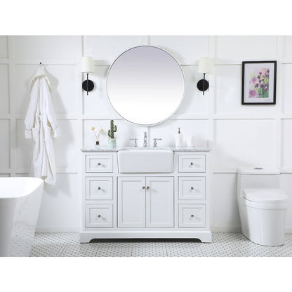 48 inch Single bathroom vanity in white