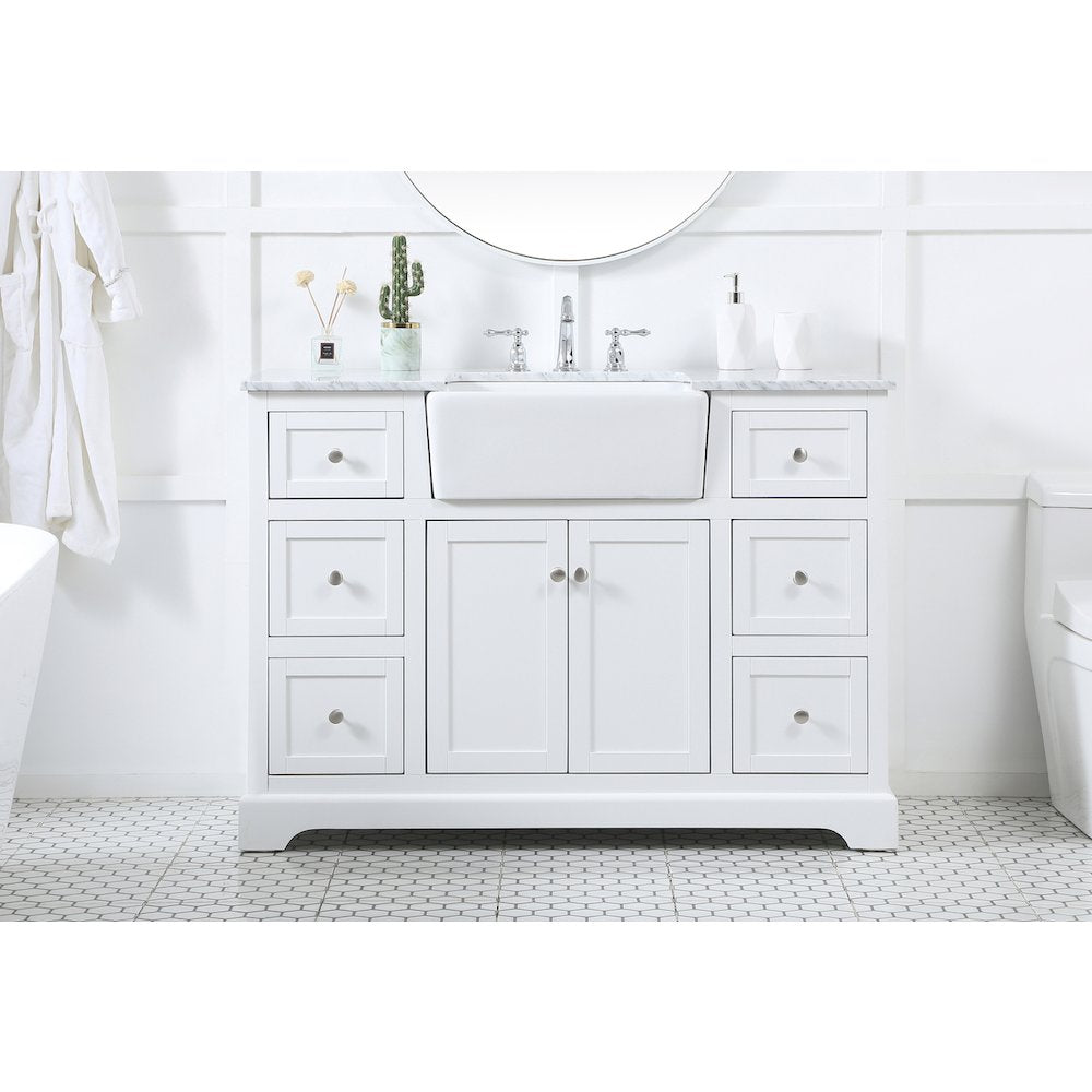 48 inch Single bathroom vanity in white