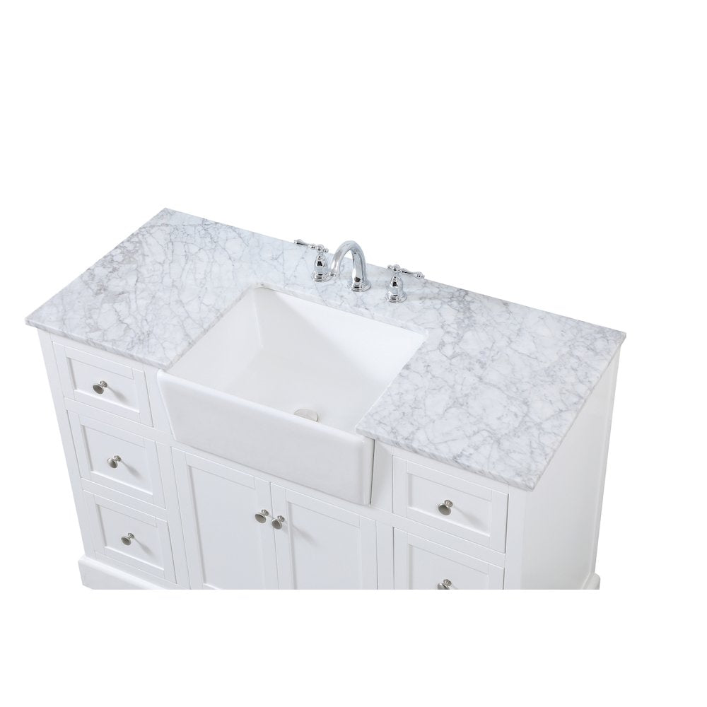 48 inch Single bathroom vanity in white