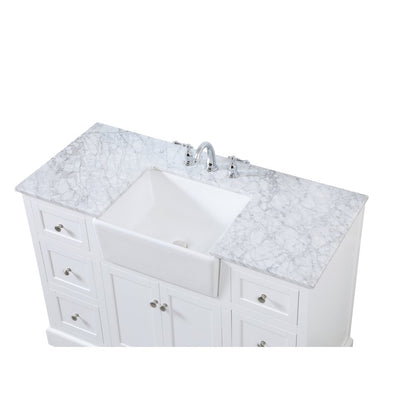 48 inch Single bathroom vanity in white