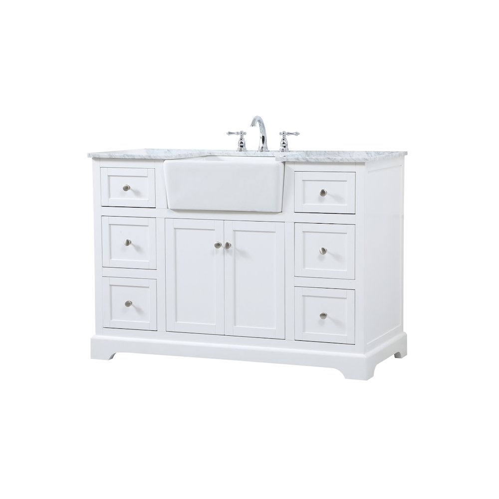 48 inch Single bathroom vanity in white