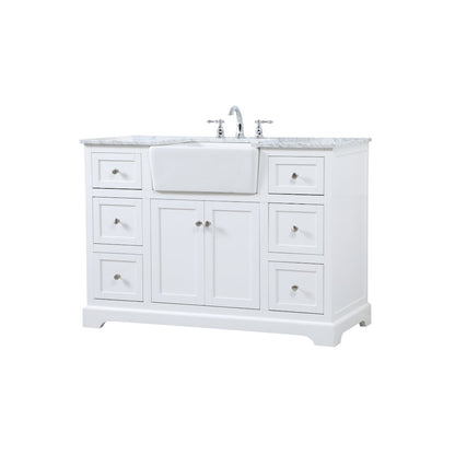 48 inch Single bathroom vanity in white