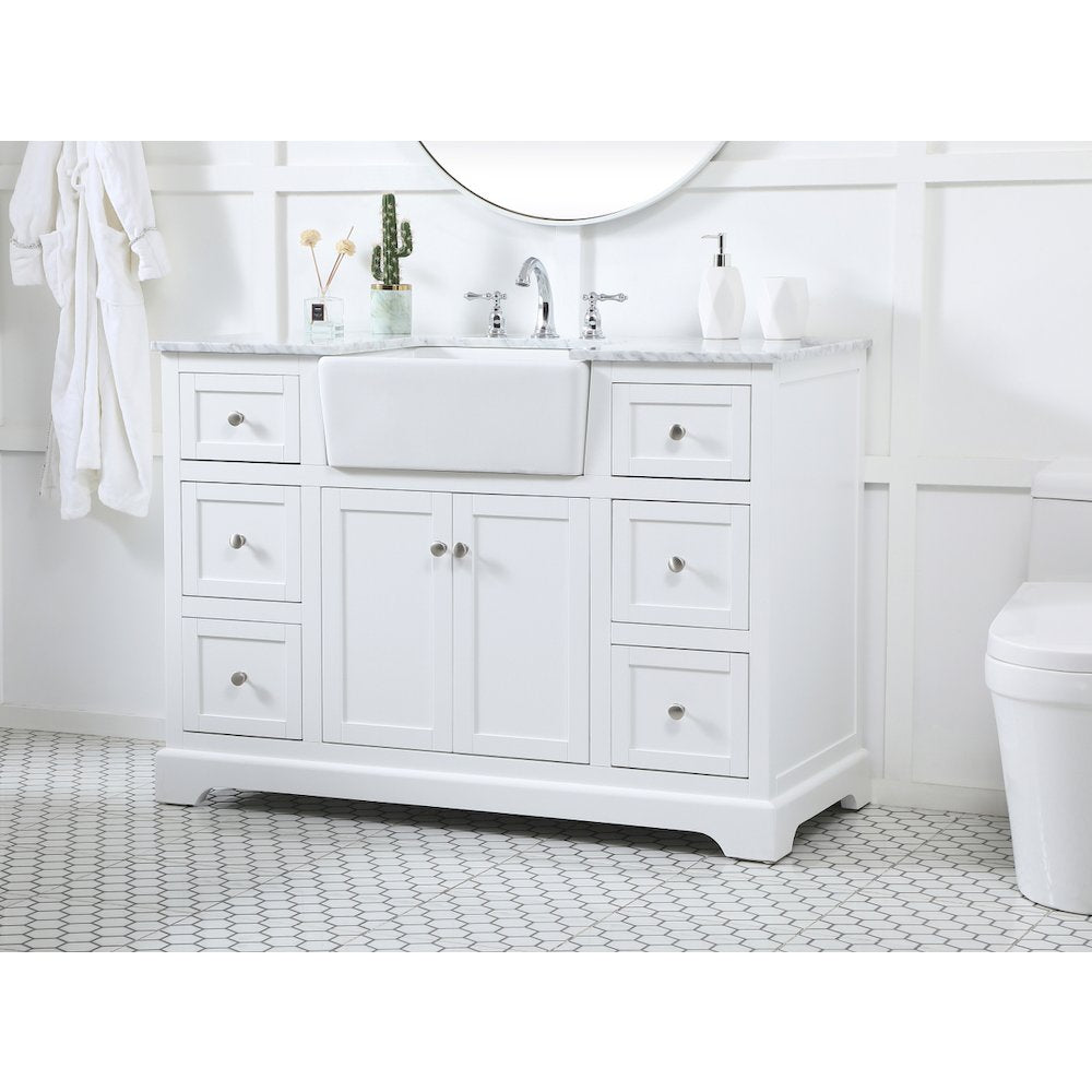 48 inch Single bathroom vanity in white