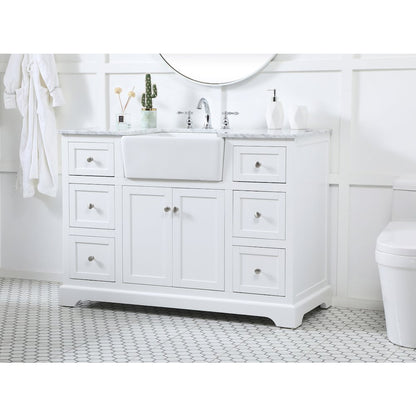 48 inch Single bathroom vanity in white