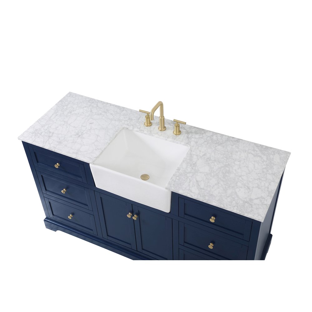 60 inch Single bathroom vanity in blue