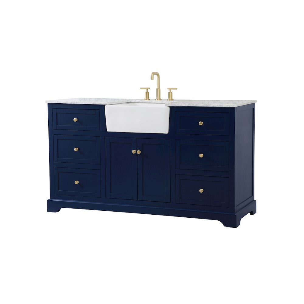 60 inch Single bathroom vanity in blue