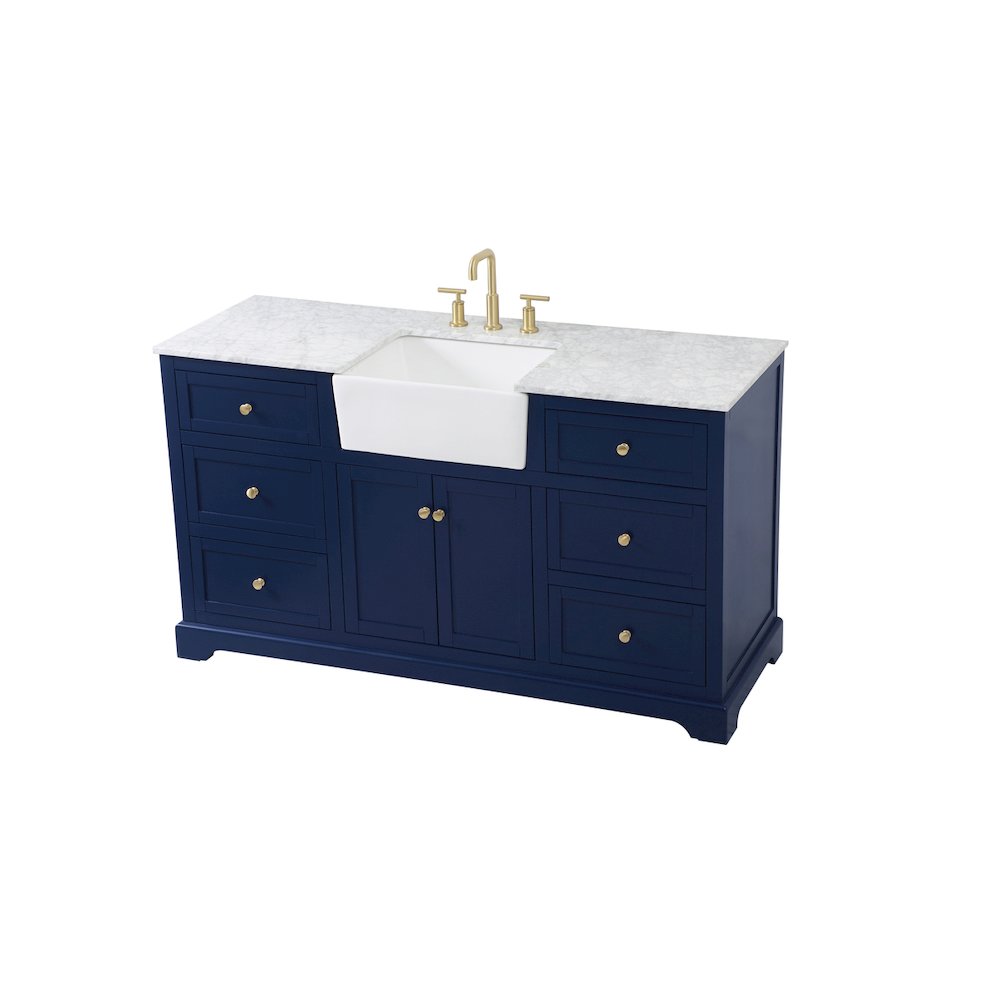 60 inch Single bathroom vanity in blue