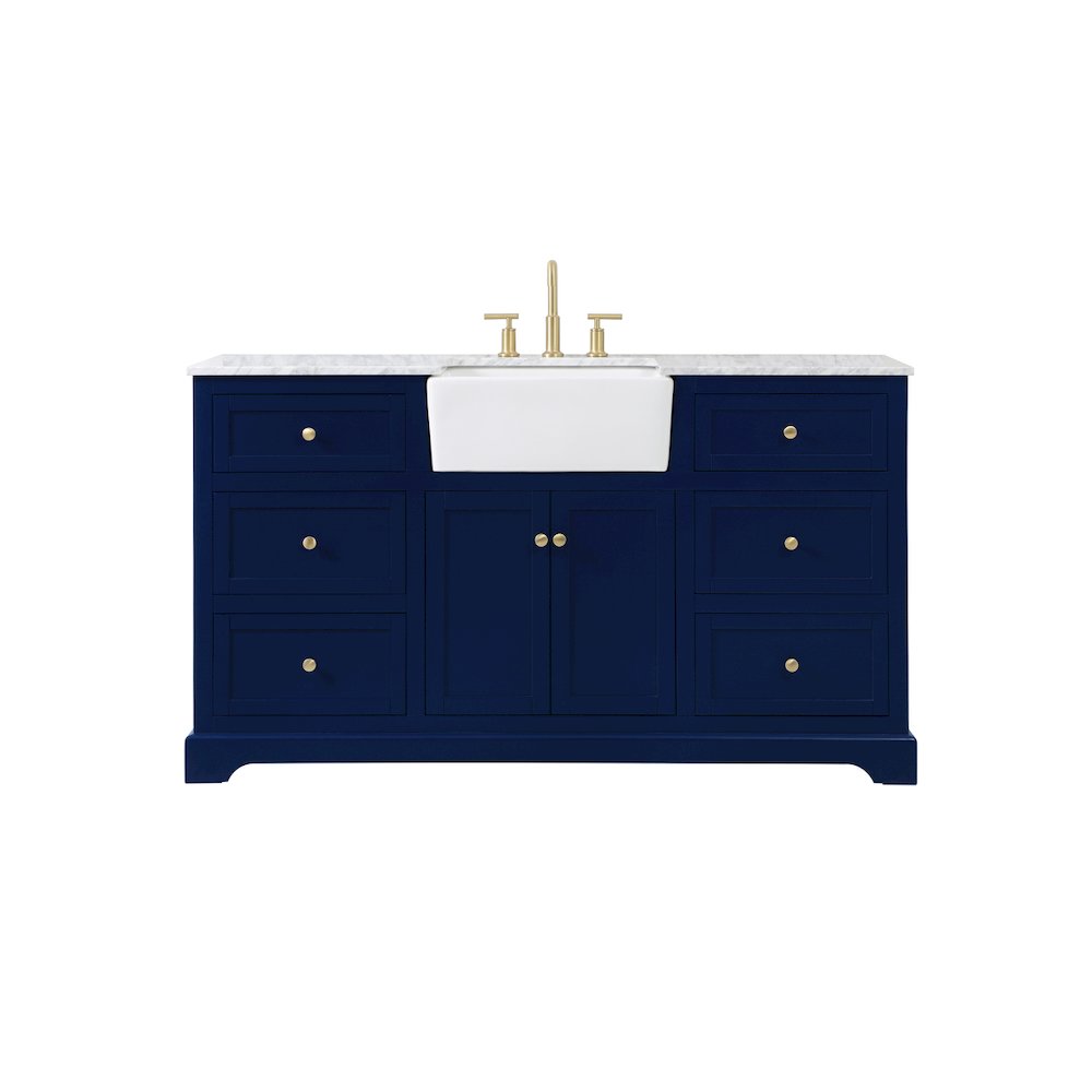60 inch Single bathroom vanity in blue