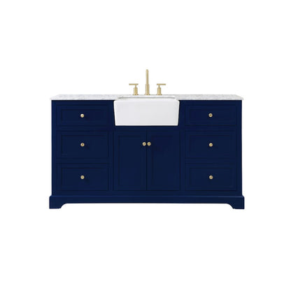 60 inch Single bathroom vanity in blue
